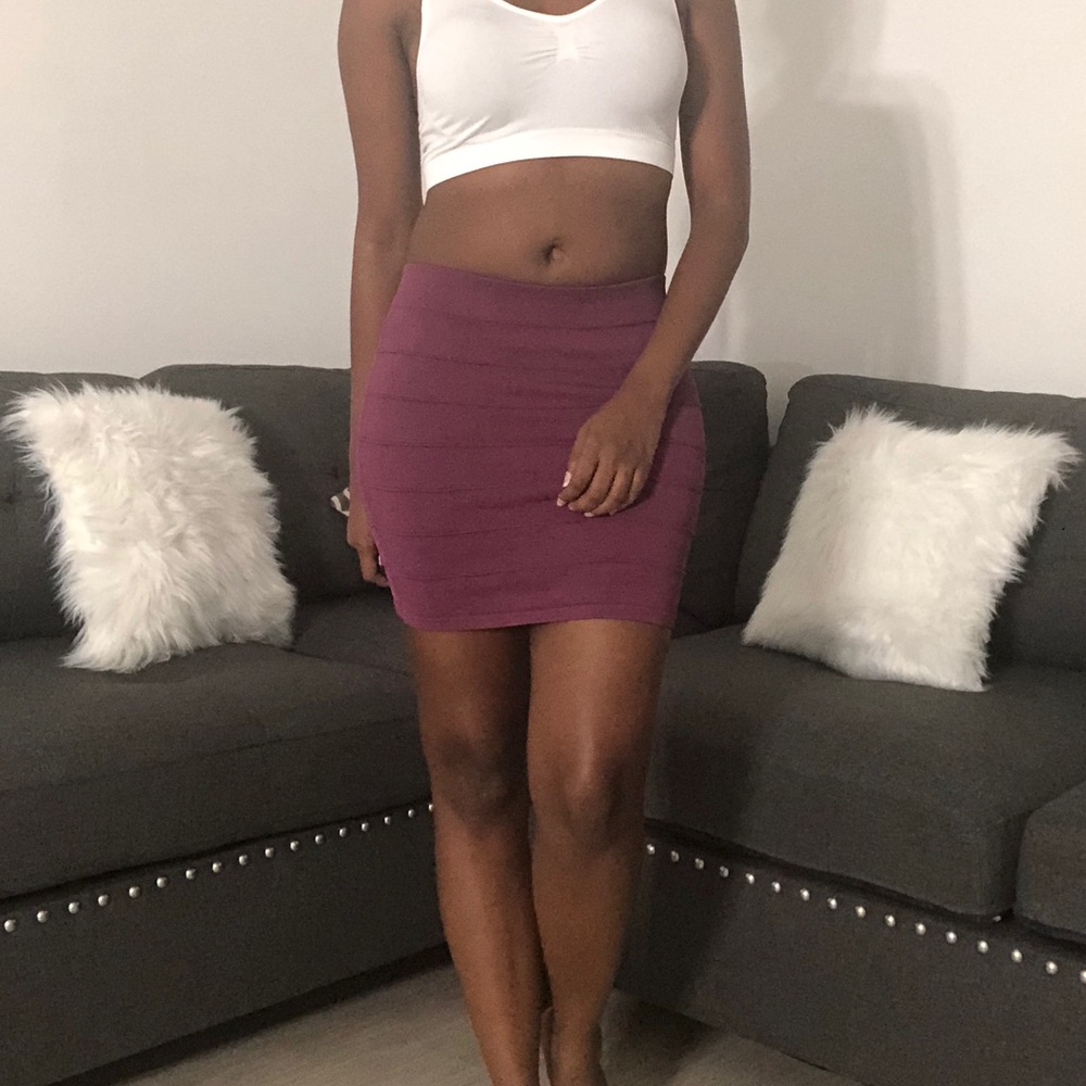 Burgundy Mini Skirt